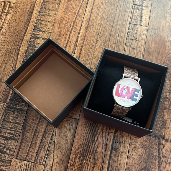NWT Coach Watch Perry LOVE in multicolor bubble letters Rtl 125 - Picture 7 of 10